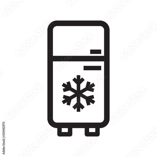 Refrigerator icon vector in white background