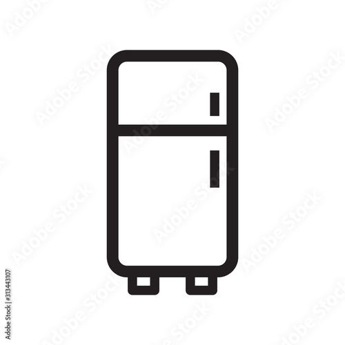Refrigerator icon vector in white background