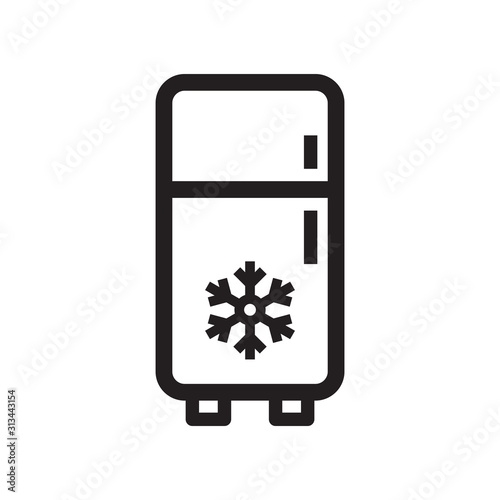 Refrigerator icon vector in white background