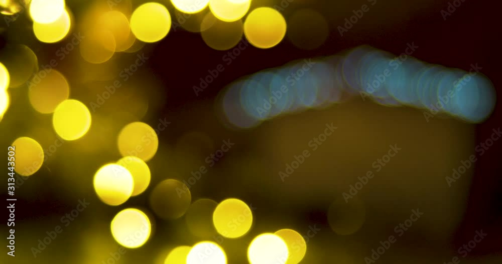 Beautiful Christmas decorations and Romantic Christmas tree with Christmas market out of focus