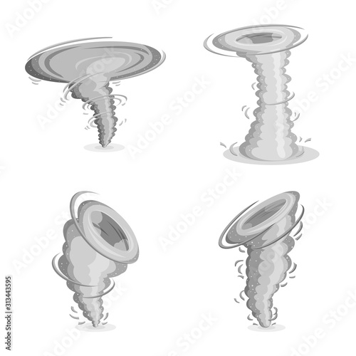 Vector design of catastrophe and meteorology icon. Collection of catastrophe and cyclone vector icon for stock.