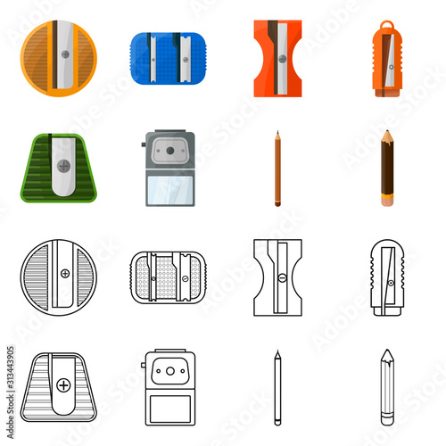 Vector design of equipment and accessory sign. Collection of equipment and stationery vector icon for stock.