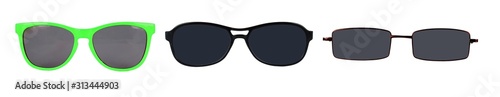 set of sunglasses isolated on a white background