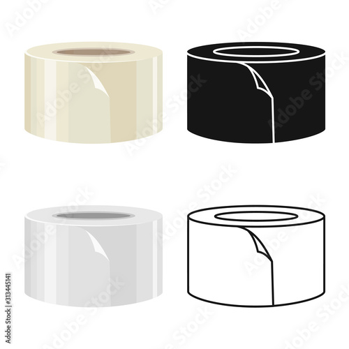 Vector design of scotch and tape logo. Graphic of scotch and roll vector icon for stock.