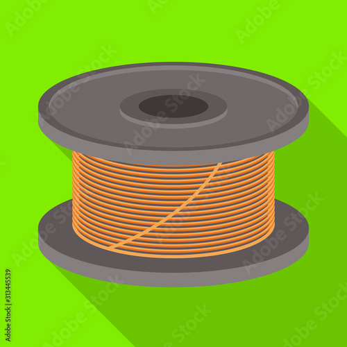 Vector illustration of coil and spiral sign. Web element of coil and metal vector icon for stock.