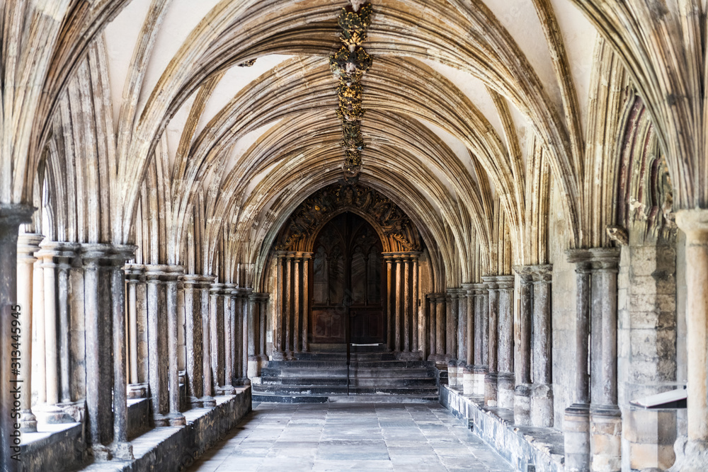 Cloister of Norwich Cathedral in East England
