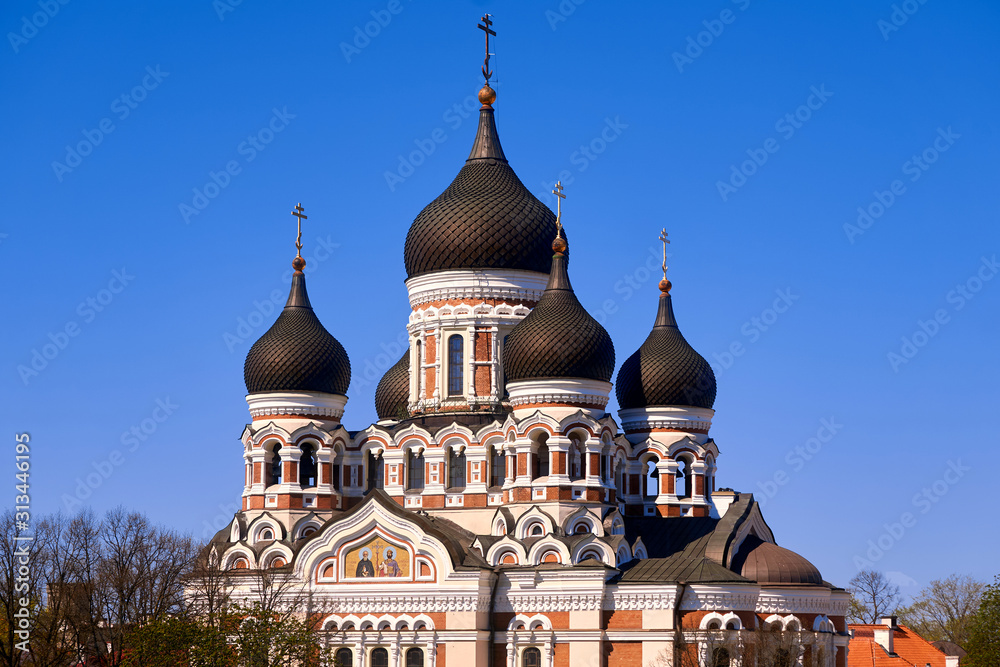 Obraz premium view on Alexander Nevsky Cathedral of capital of estonia Tallinn the famous medieval town