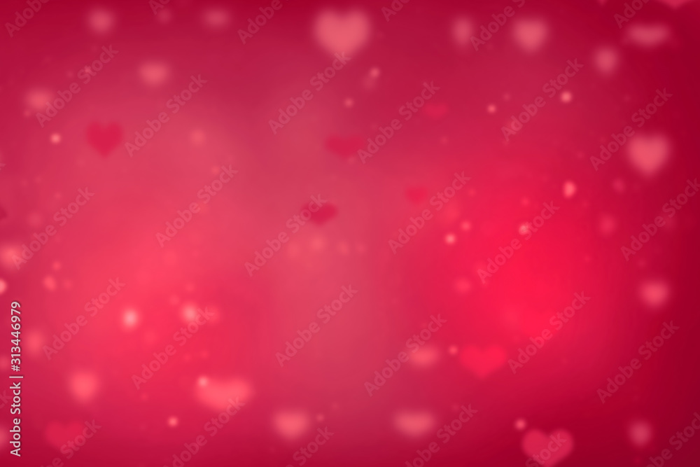 Abstract Romantic Background With Blured Heardes. Valentines Day Backdrops. Valentines Day Concept. Valentines Red Abstract Wallpaper