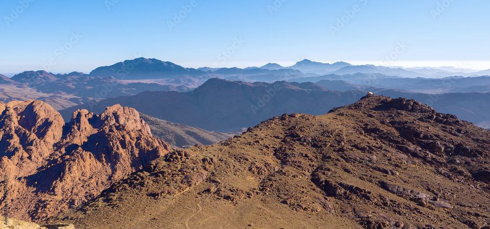 Amazing Sunrise at Sinai Mountain, Mount Moses with a Bedouin, Beautiful view from the mountain