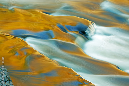 Landscape of the Presque Isle River rapids captured with motion blur, Porcupine Mountains Wilderness State Park, Michigan's Upper Peninsula, USA