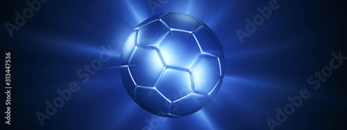 Blauer Fußball vor leuchtendem Hintergrund © Michael Stifter