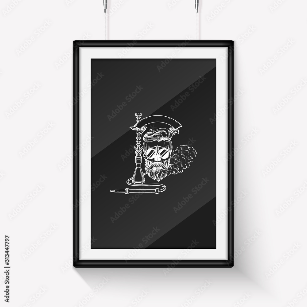 Sketch of hipster skull with beard Sketch of hipster skull with beard