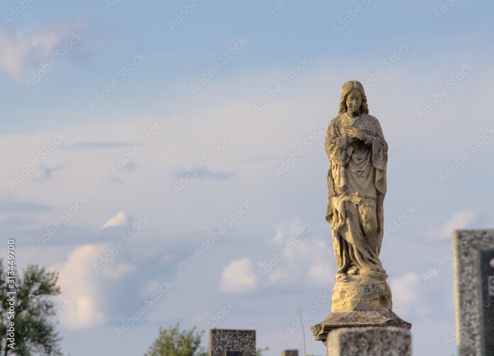 Figure of Mary at the cemetery
