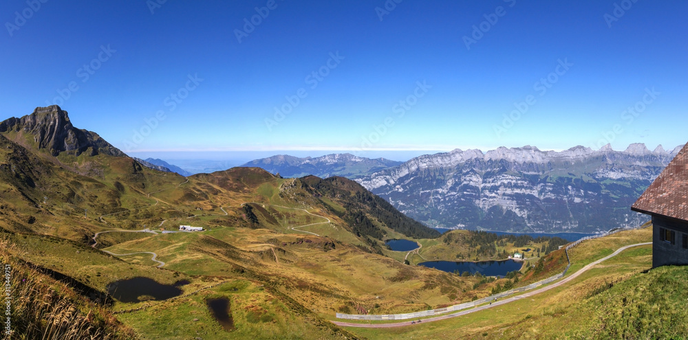 View from the Maschgenkamm over the Churfirsten in Switzerland