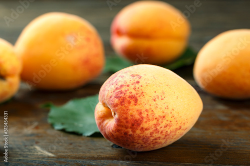 ripe apricots close-up