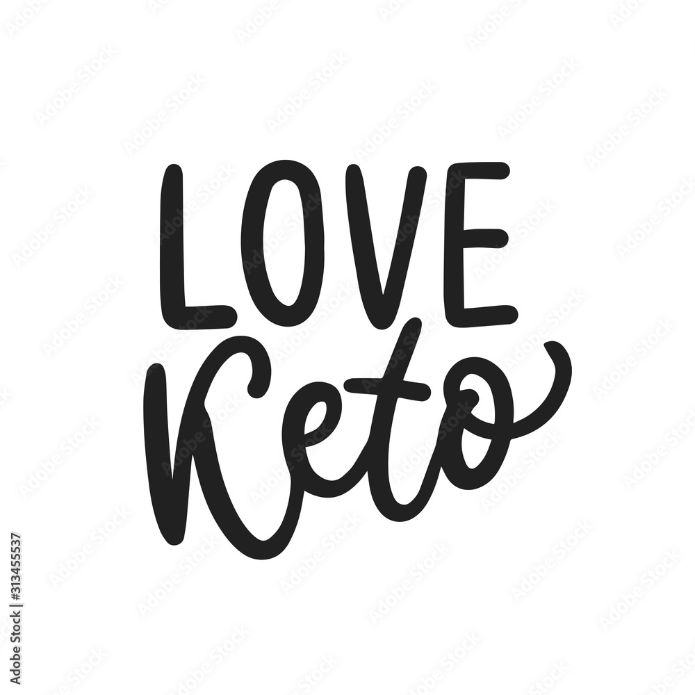 Keto diet hand drawn lettering words for overlay, print. Typographic sign love keto for packaging, menu. Keto diet hand drawn lettering words for overlay, print. Typographic sign love keto for packaging, menu.