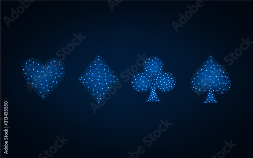 Playing card suit polygonal vector illustration