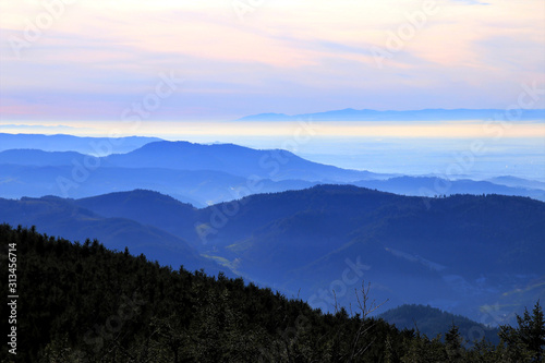 beautiful Black Forest at sunset - Mummelsee, Germany