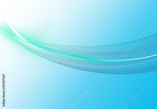 Abstract background waves. Cyan blue and white abstract background for wallpaper or business card
