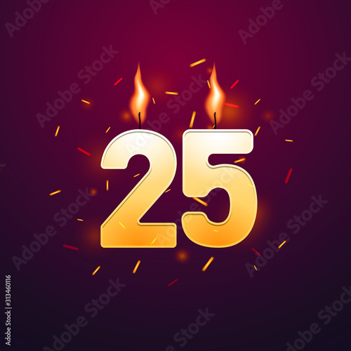 25th Year Anniversary Celebration Design. vector illustrator