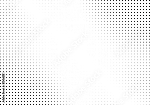 Abstract halftone dotted background. Monochrome pattern with hexagon. Vector modern futuristic texture for posters, sites, business cards, postcards, labels and stickers. Design mock-up layout.