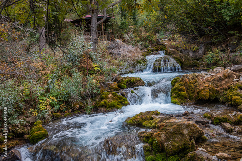 Fototapeta Naklejka Na Ścianę i Meble -  Tomara waterfall located in the province of Gumushane, Turkey
