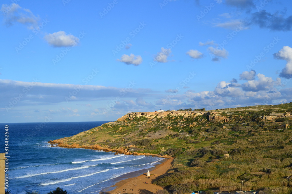 Fototapeta premium view of the coast of gozo