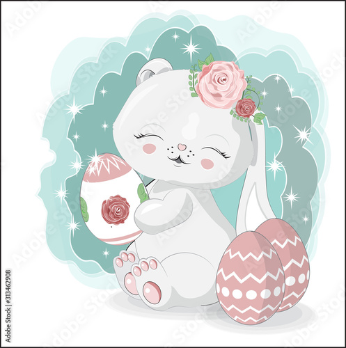 Easter rabbit with egg