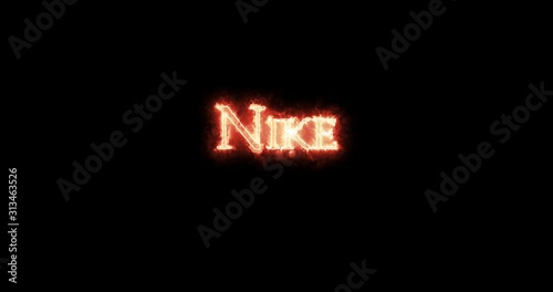 Nike written with fire. Loop