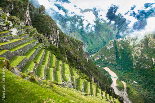 фотографія Former agricultural terraces at Machu Picchu ruins, Peru.