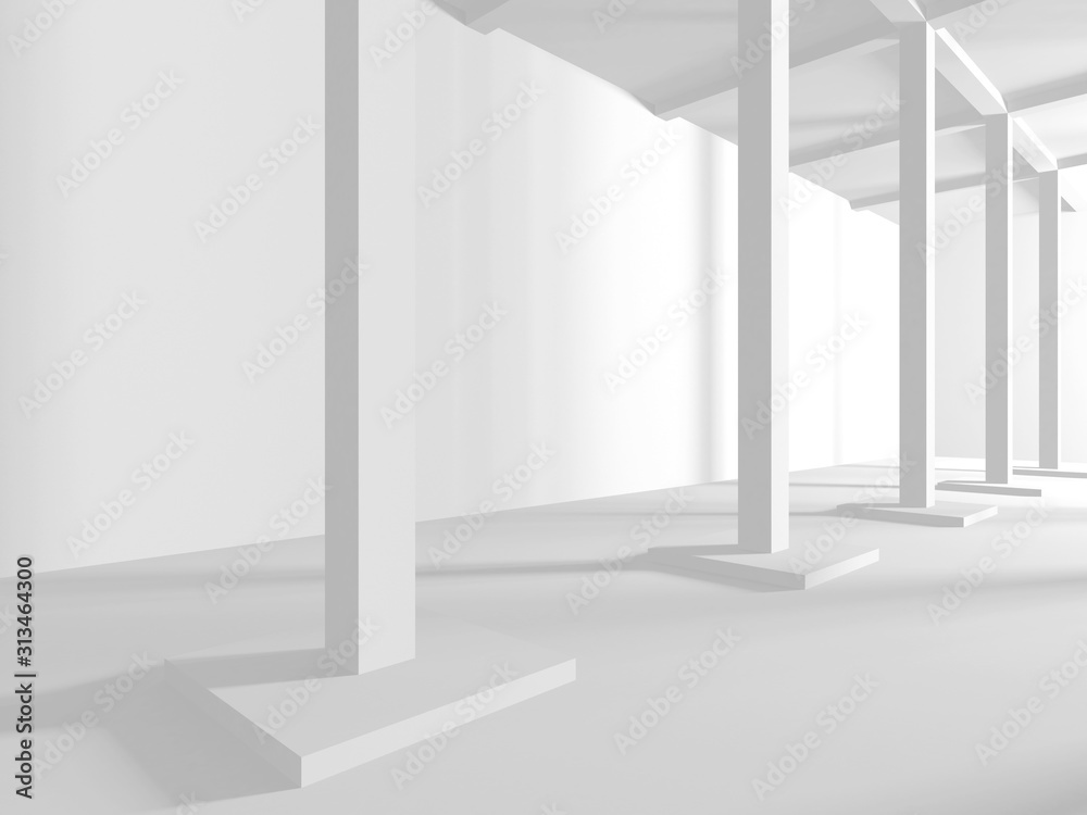 Obraz premium Futuristic White Architecture Design Background