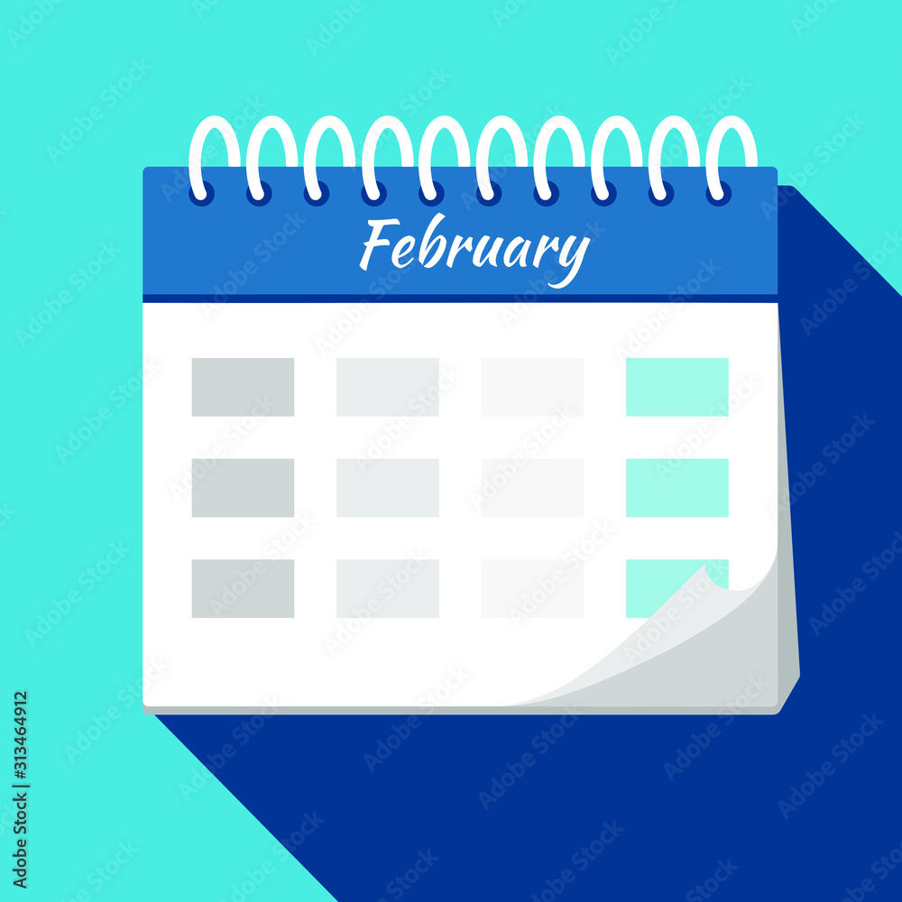 Calendar icon - February. Planning. Time management. Calendar icon - February. Planning. Time management.