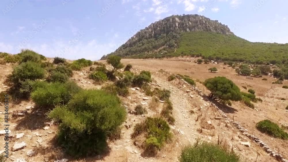 aerial view from flying drone on tarifa area aerial view from flying drone on tarifa area