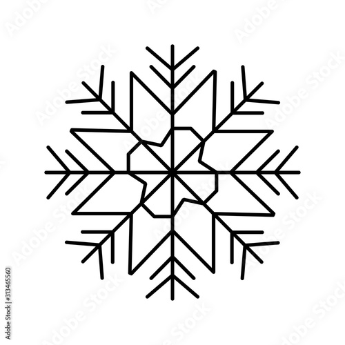 Snowflake icon. Simple line, outline vector flake of snow icons for ui and ux, website or mobile application