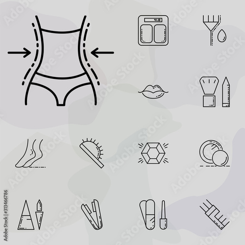 waist icon. beauty, make up, cosmetics icons universal set for web and mobile