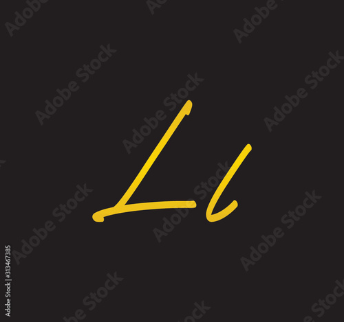 Cursive Letter Gold Alphabet Handwritten Signature Calligraphy