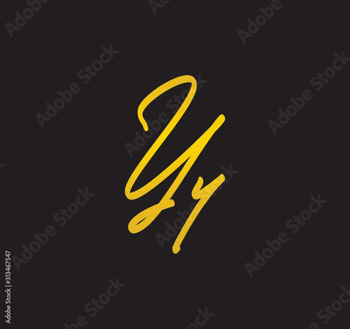 Cursive Letter Gold Alphabet Handwritten Signature Calligraphy