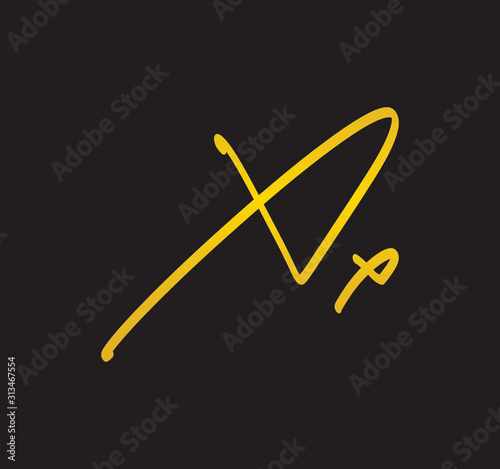 Cursive Letter Gold Alphabet Handwritten Signature Calligraphy