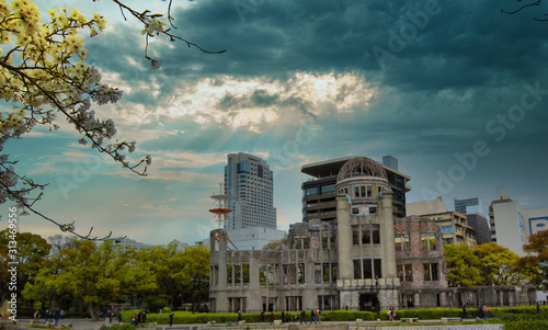 The  last standing building from Hiroshima atomic bomb, historical landmark building, now a symbol in Japan 