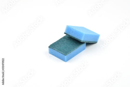 Sponge for washing dishes on the desk