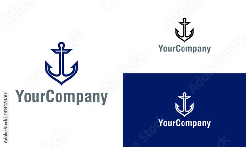 Creative anchor logo icon design template elements. Vector logo template for company.