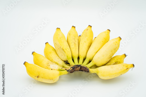 cultivated banana isolated on white background.