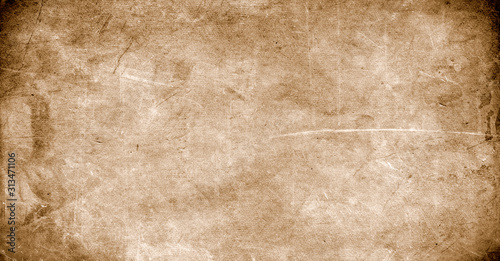Brown grunge background, paper texture, vintage, retro, spots, scratches, rough,dirty, empty, space for text