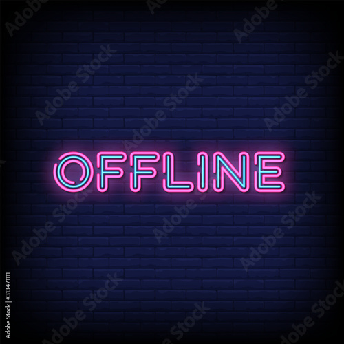 Offline Neon Signs Style Text Vector