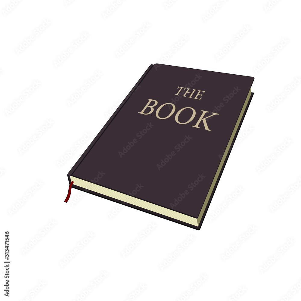 The book. Hard cover book. Brown. Vector graphic illustration. Isolated The book. Hard cover book. Brown. Vector graphic illustration. Isolated