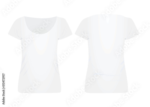 White women t shirt. vector illustration