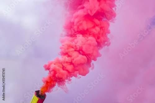 pink smoke bomb .festival color smoke signal