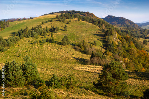 Durbaszka and Kycera mountain in Pieniny in autumn photo