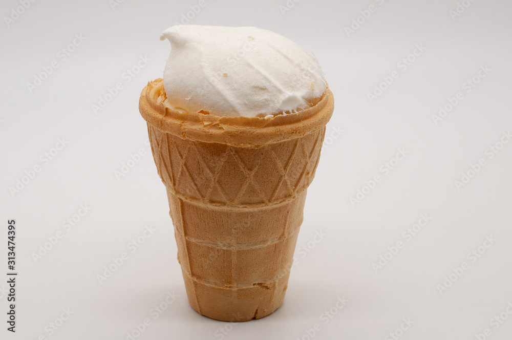 Fototapeta premium ice cream in a waffle Cup on a white background