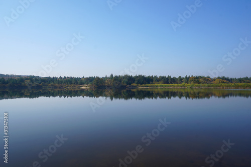 Beautiful morning view of the small Srednogorovo lake